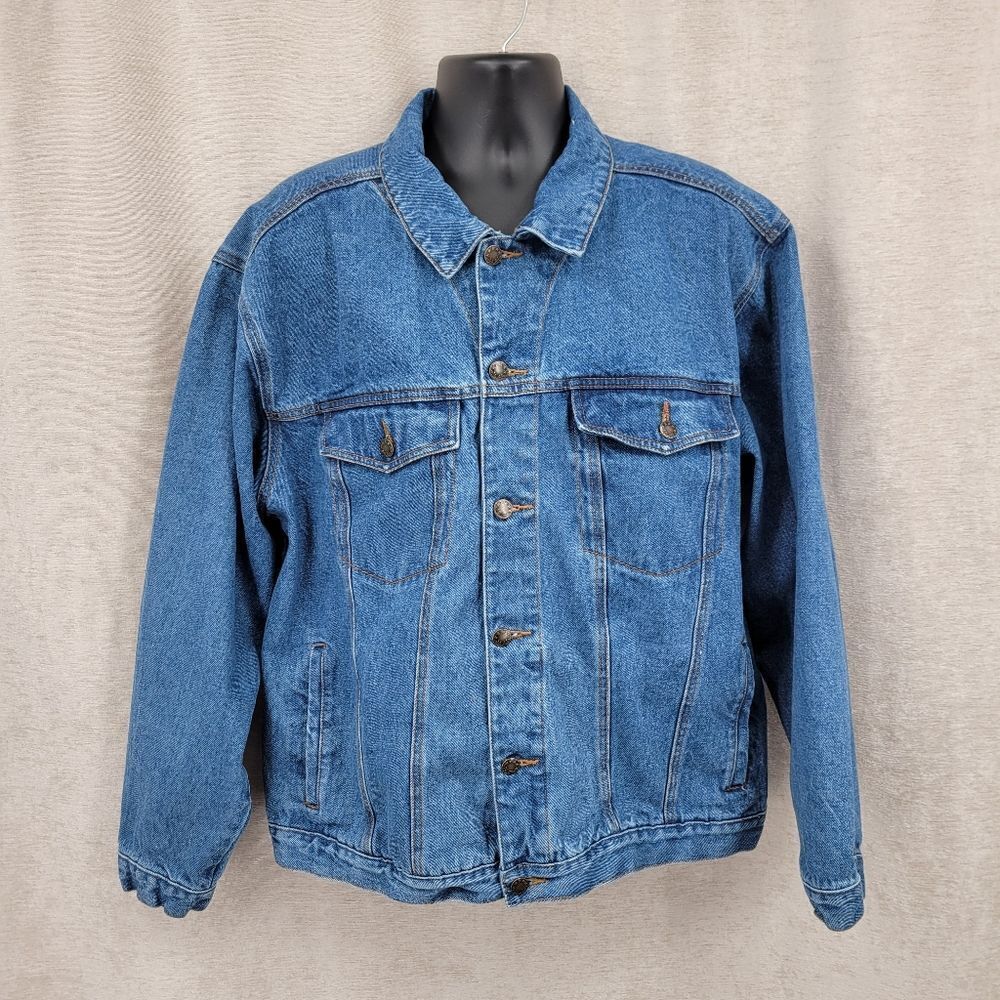 Mississippi River Blues Vintage 90s Classic Blue Jean Denim Trucker Jacket XL